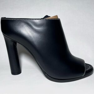Burberry Lightwell Peeptoe Mules in Black